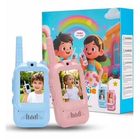 Walkie Talkies Infantiles con Cámara y Pantalla, Set x2